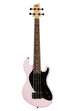 A Solid Body 4-String Pale Pink Fretted U•BASS® shown at a front angle