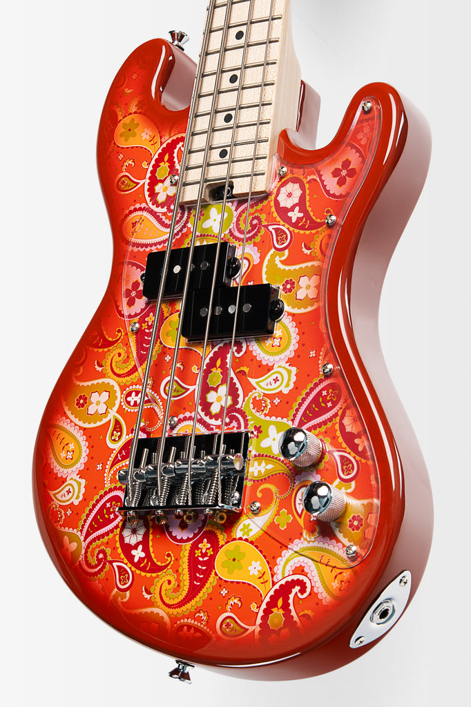 PREORDER: Solid Body 4-String Paisley Orange Burst Fretted U•BASS®