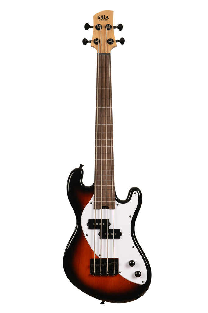 A Solid Body 4-String Sunburst Fretless U•BASS® shown at a front angle