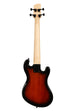A Solid Body 4-String Sunburst Fretted U•BASS® Left Handed shown at a back angle