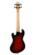 A Solid Body 4-String Sunburst Fretted U•BASS® shown at a back angle