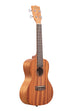 A KA-15C Satin Mahogany Concert Ukulele shown at a right angle