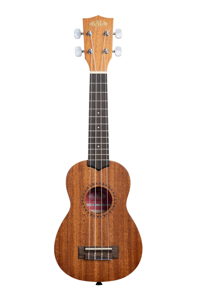 A KA-15S Satin Mahogany Soprano Ukulele shown at a front angle