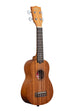 A KA-15S Satin Mahogany Soprano Ukulele shown at a right angle