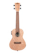 A Burled Meranti Concert Ukulele w/ EQ shown at a front angle