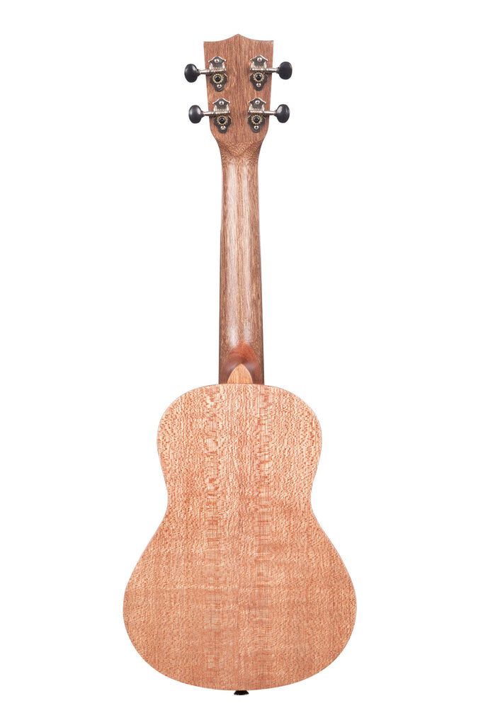 A KA-20C Burled Meranti Concert Ukulele shown at a back angle