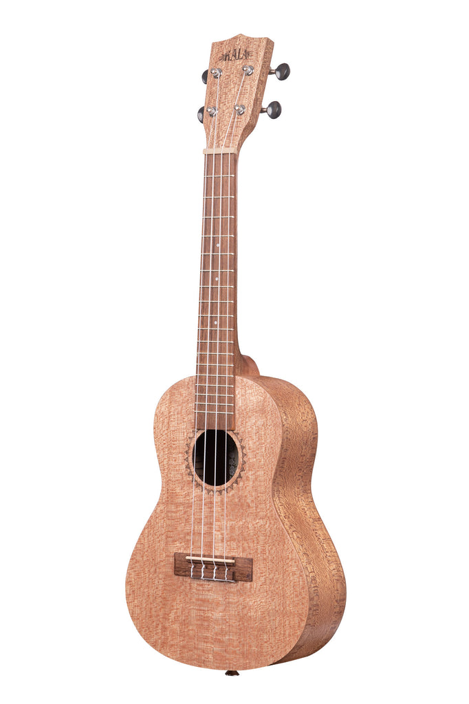 A KA-20C Burled Meranti Concert Ukulele shown at a left angle