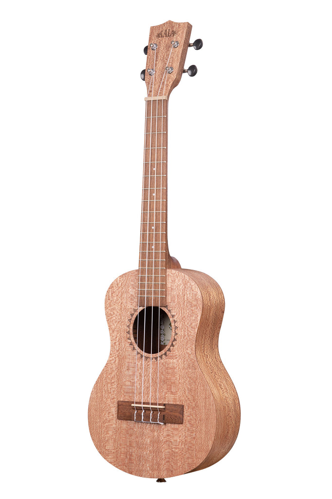 A KA-20T Burled Meranti Tenor Ukulele shown at a left angle