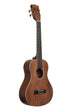 A All Solid Mahogany Tenor XL Ukulele shown at a right angle