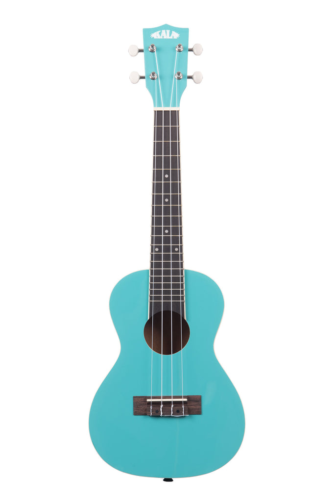 A Cotton Candy Blue Concert Ukulele shown at a front angle
