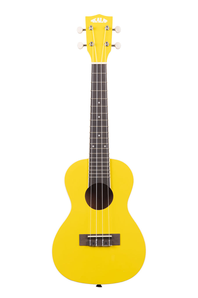 A Lemon Drop Concert Ukulele shown at a front angle