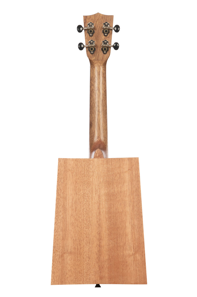 A Victorian Cigar Box Concert Ukulele shown at a back angle