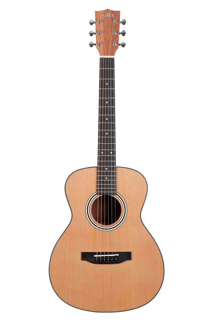 A Solid Cedar Top Mahogany Orchestra Mini Guitar shown at a front angle