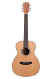 A Solid Cedar Top Mahogany Orchestra Mini Guitar shown at a front angle