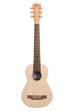 A Solid Spruce Top Travel Guitar with Steel Strings shown at a front angle