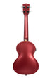 A Chicago Red Archtop Tenor Ukulele w/ EQ shown at a back angle