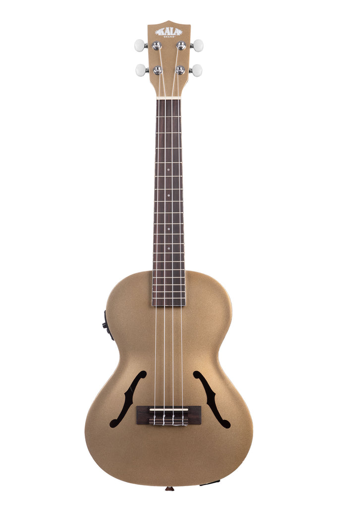 A Kalamazoo Gold Archtop Tenor Ukulele w/ EQ shown at a front angle