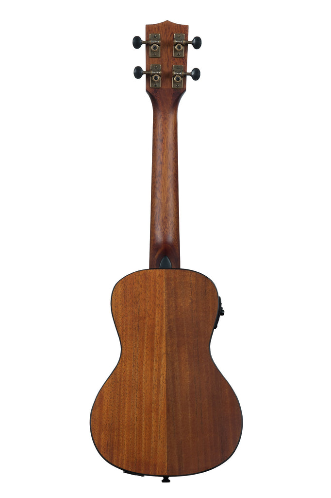 A Satin Hawaiian Koa Concert Ukulele w/ EQ shown at a back angle