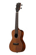 A Satin Hawaiian Koa Concert Ukulele shown at a left angle