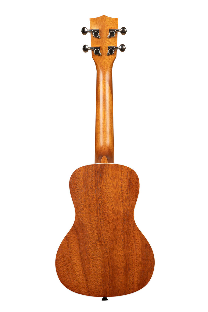 A Mandy Harvey Signature Concert Ukulele shown at a back angle