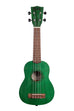 A Fern Green Watercolor Meranti Soprano Ukulele shown at a front angle