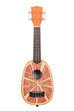A Orange Soprano Ukulele shown at a front angle