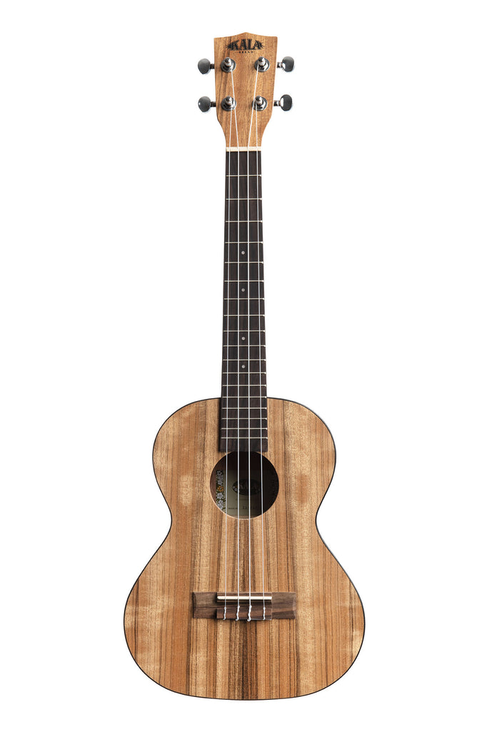 A Left-Handed Pacific Walnut Tenor Ukulele shown at a front angle