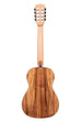 A Gloss Solid Cedar Top Acacia 8-String Baritone Ukulele shown at a back angle