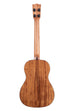 A Gloss Solid Cedar Top Acacia Baritone Ukulele shown at a back angle