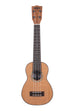 A Gloss Solid Cedar Top Acacia Long Neck Soprano Ukulele shown at a front angle