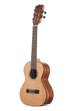 A Gloss Solid Cedar Top Acacia 5-String Tenor Ukulele shown at a left angle