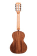 A Gloss Solid Cedar Top Acacia 8-String Tenor Ukulele shown at a back angle