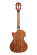 A All Solid Gloss Mahogany Tenor Ukulele w/ Cutaway & EQ shown at a back angle
