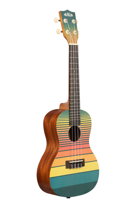 A Dawn Patrol Concert Ukulele shown at a right angle