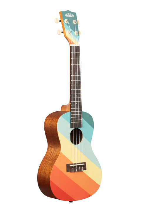 A Far Out Concert Ukulele shown at a right angle