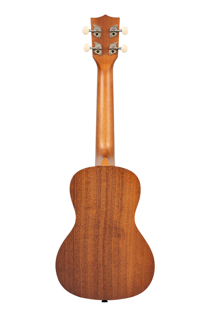 A Surf's Up Concert Ukulele shown at a back angle