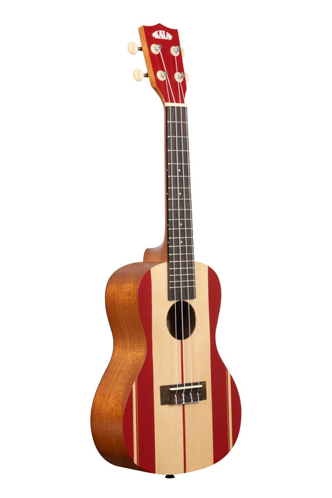 A Surf's Up Concert Ukulele shown at a right angle
