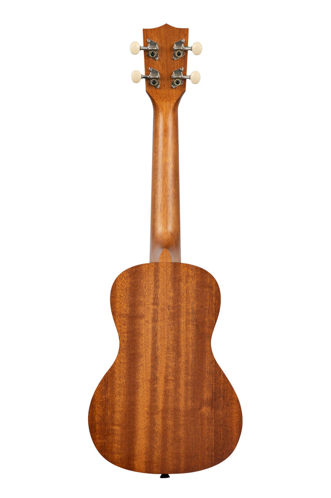 A Wipeout Concert Ukulele shown at a back angle