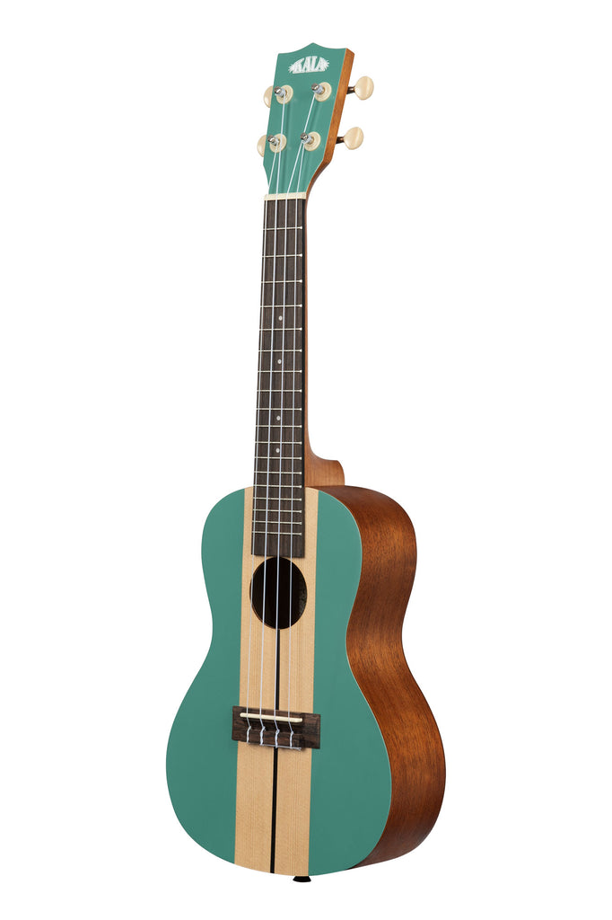 A Wipeout Concert Ukulele shown at a left angle