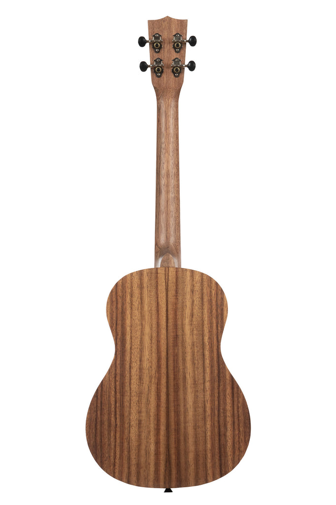 A Teak Baritone Ukulele shown at a back angle