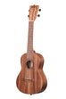 A Teak Concert Ukulele shown at a left angle