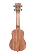 A Teak Soprano Ukulele shown at a back angle