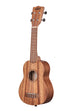 A Teak Soprano Ukulele shown at a left angle