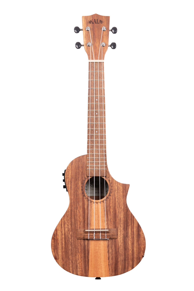 A Teak Tri-Top Concert Ukulele w/ Cutaway & EQ shown at a front angle