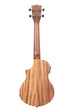 A Teak Tri-Top Tenor Ukulele w/ Cutaway & EQ shown at a back angle