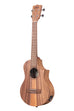 A Teak Tri-Top Tenor Ukulele w/ Cutaway & EQ shown at a left angle