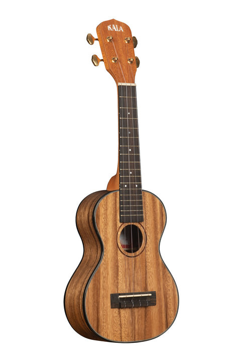 A All Solid Trembesi Metropolitan™ Soprano Ukulele shown at a right angle