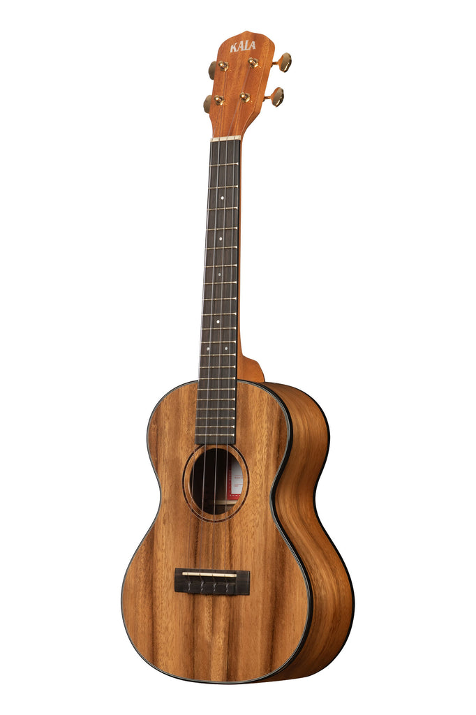A All Solid Trembesi Metropolitan™ Tenor Ukulele shown at a left angle