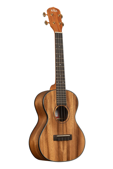 A All Solid Trembesi Metropolitan™ Tenor Ukulele shown at a right angle