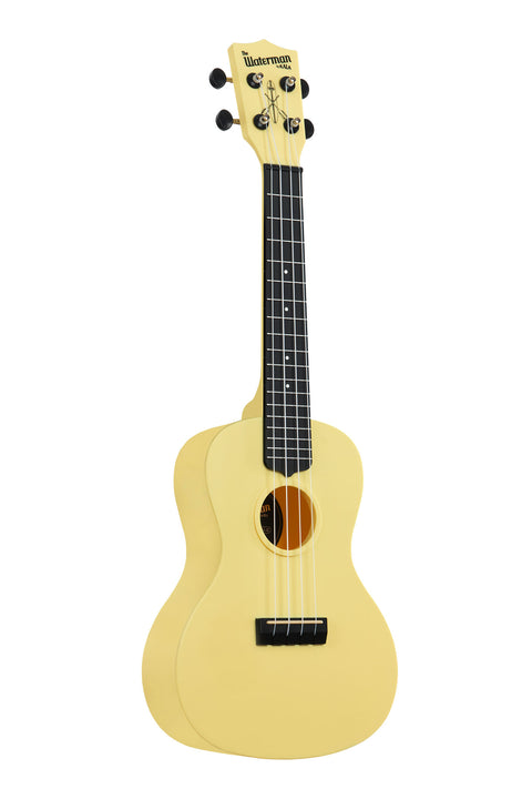 A Starlight Yellow Glow-In-The-Dark Concert Waterman shown at a right angle